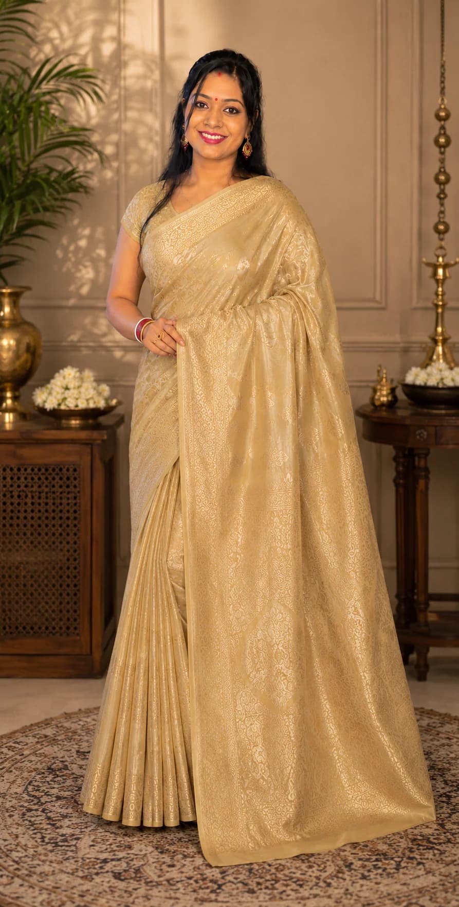 Gulabi Phulia Jamdani drape